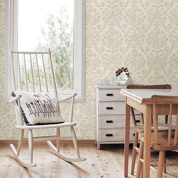 Shasta Grey Damask Wallpaper  | Brewster Wallcovering - The WorkRm