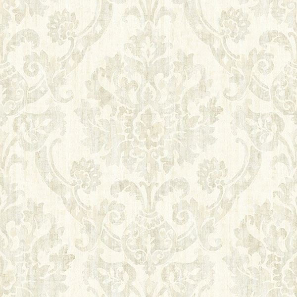 Picture of Shasta Beige Damask Wallpaper