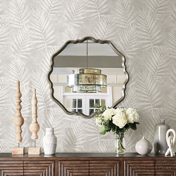 Amador Silver Palm Wallpaper  | Brewster Wallcovering - The WorkRm