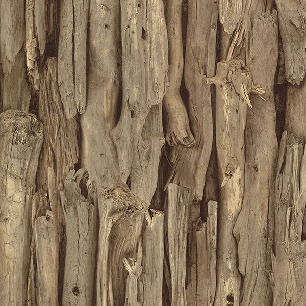 Brewster Wallcovering-Olympic Brown Driftwood Wallpaper