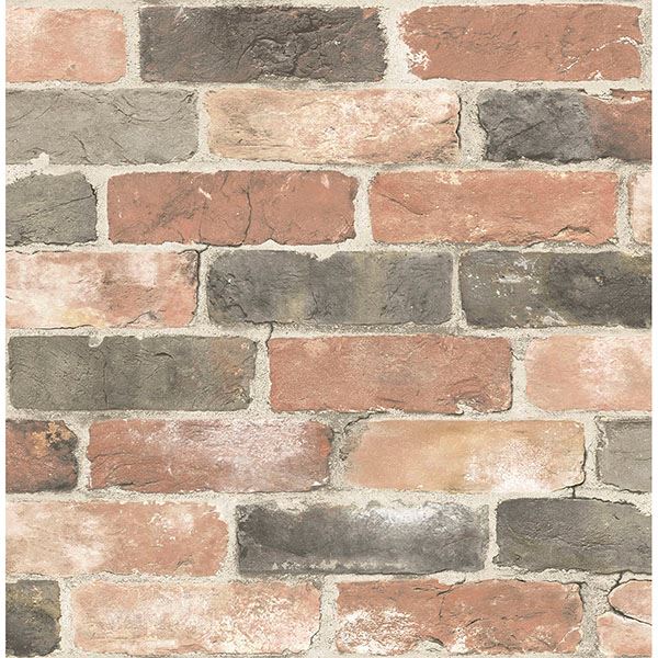 Brewster Wallcovering-Adams Multicolor Reclaimed Bricks Wallpaper