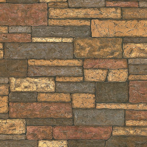 Picture of Madeline Brown Stone Texture Wallpaper