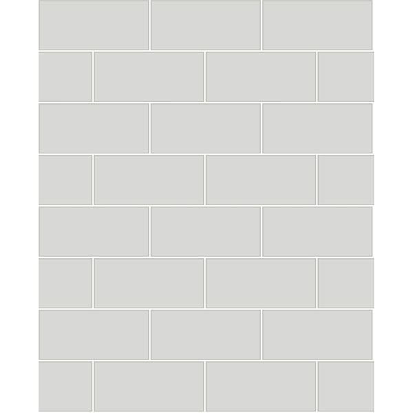 Picture of Galley Light Grey Subway Tile Wallpaper