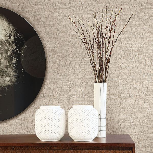 Burl White Small Faux Cork Wallpaper  | Brewster Wallcovering - The WorkRm