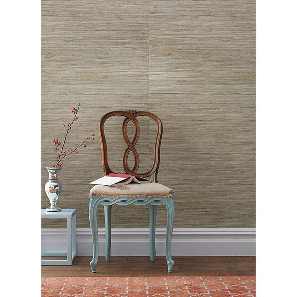 Taizhou Blue Grasscloth Wallpaper - Brewster Wallcovering