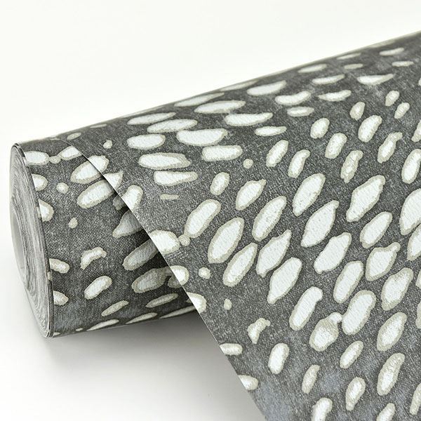 Ethos Pewter Abstract Wallpaper - Brewster Wallcovering