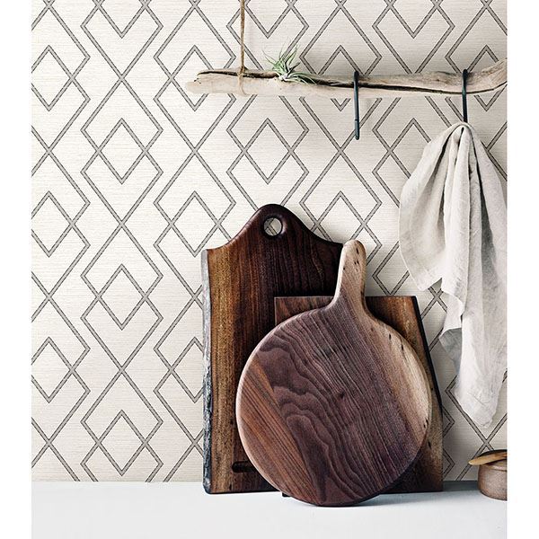 Blaze Cream Trellis Wallpaper  | Brewster Wallcovering - The WorkRm