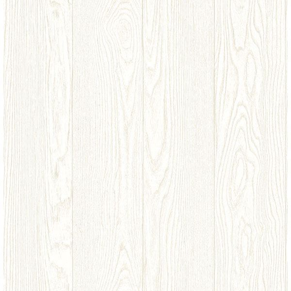 Picture of Groton Off-White Wood Plank Wallpaper