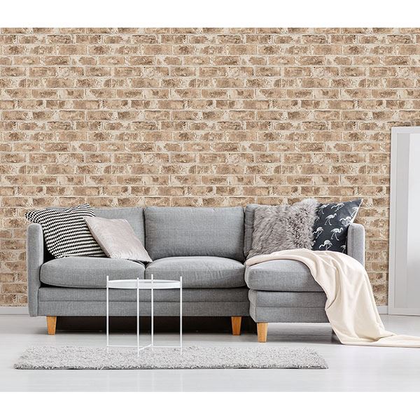 Jomax Neutral Warehouse Brick Wallpaper