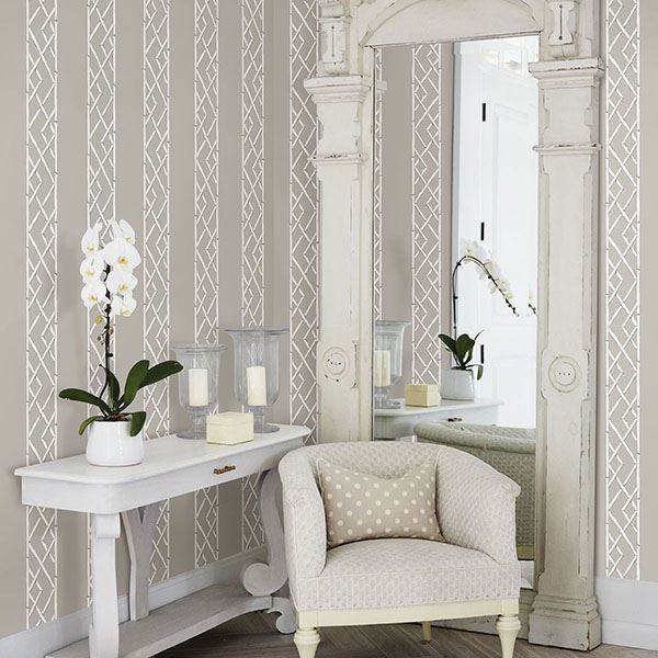 Latticework Platinum Wallpaper by Sarah Richardson  | Brewster Wallcovering - The WorkRm