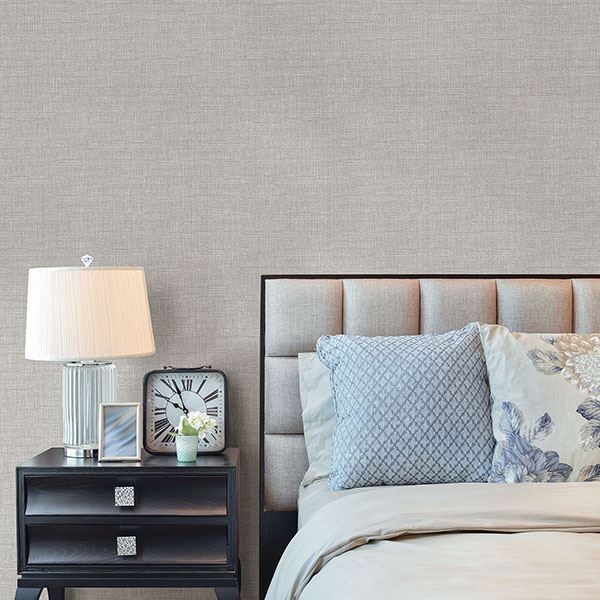 Bohemian Bling Pewter Woven Texture Wallpaper - Brewster Wallcovering