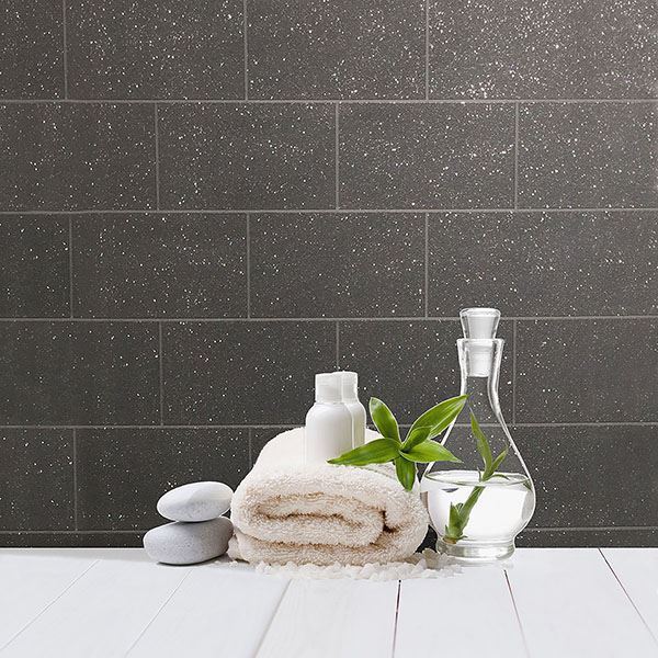 Joan Black Tile Wallpaper - Brewster Wallcovering