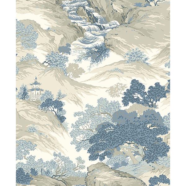 Picture of Ordos Blue Eastern Toile Wallpaper