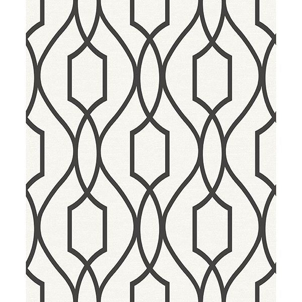 Picture of Evelyn Black Trellis Wallpaper