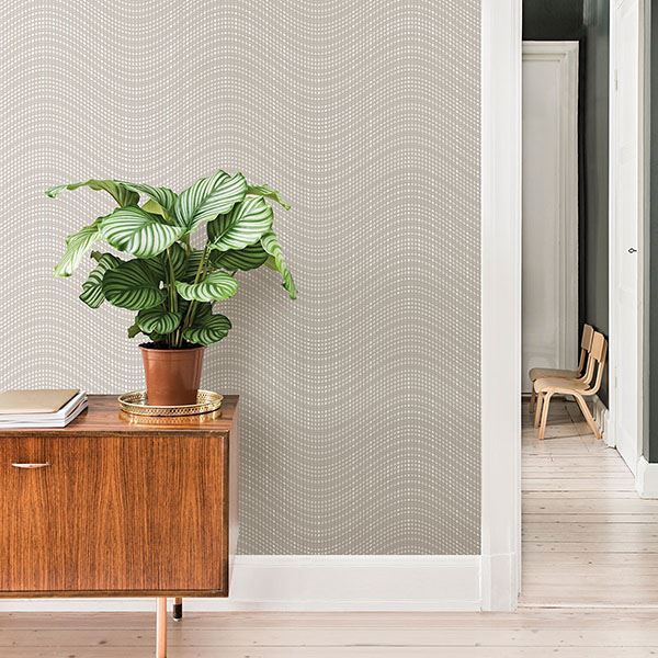 Prudence Cream Wave Wallpaper  | Brewster Wallcovering - The WorkRm