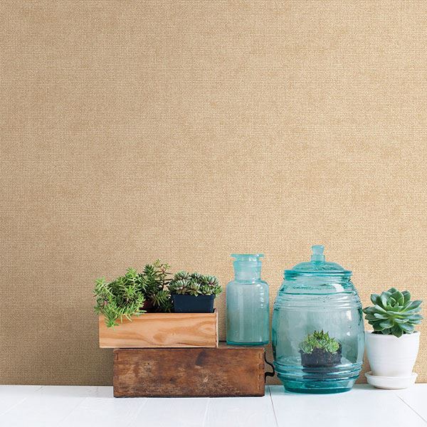 Nina Wheat Texture Wallpaper - Brewster Wallcovering