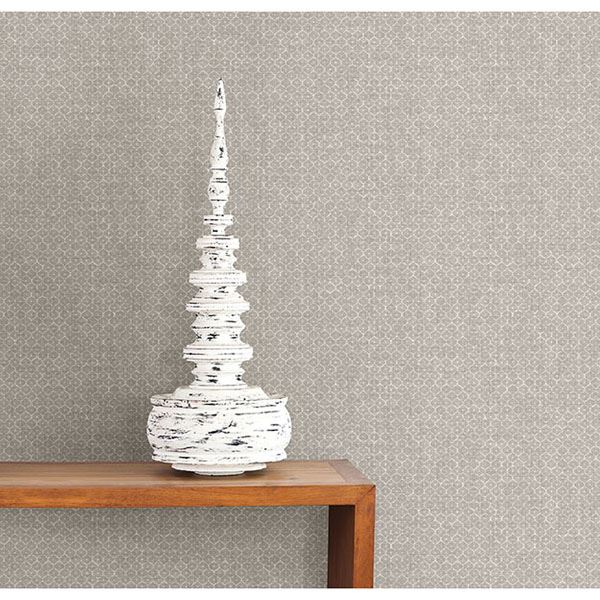 Hip Grey Ogee Wallpaper - Brewster Wallcovering