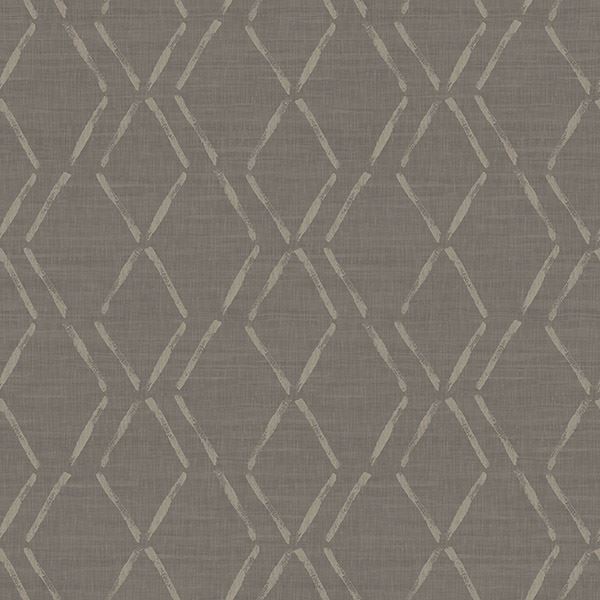 Brewster Wallcovering-Tapa Brown Trellis Wallpaper