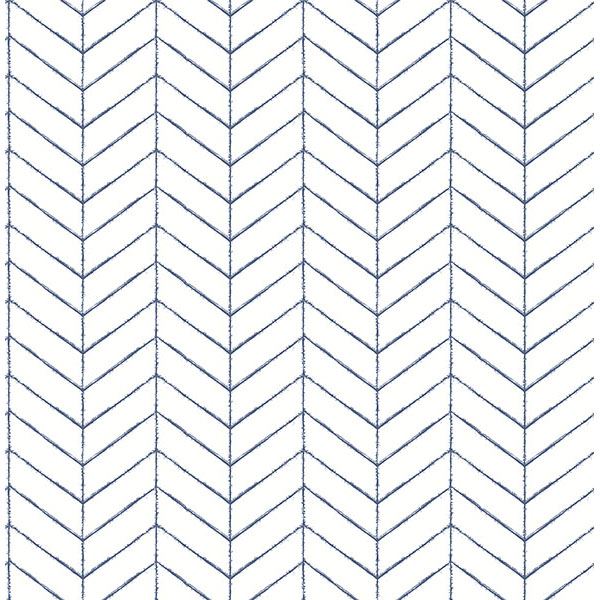 Picture of Bison Navy Herringbone Wallpaper