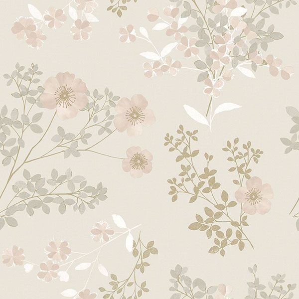 Picture of Prairie Rose Blush Floral Wallpaper