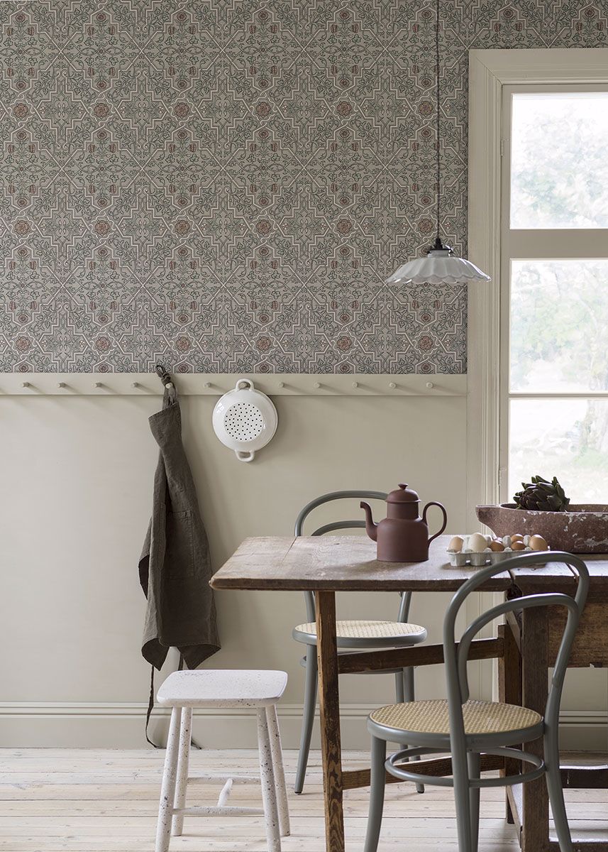 Rosenvinge Light Brown Ironworks Wallpaper - Brewster Wallcovering