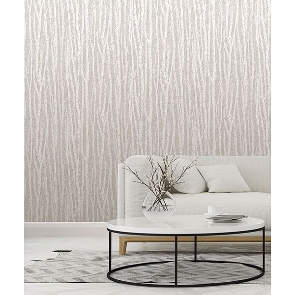 Flay Taupe Birch Tree Wallpaper  | Brewster Wallcovering - The WorkRm