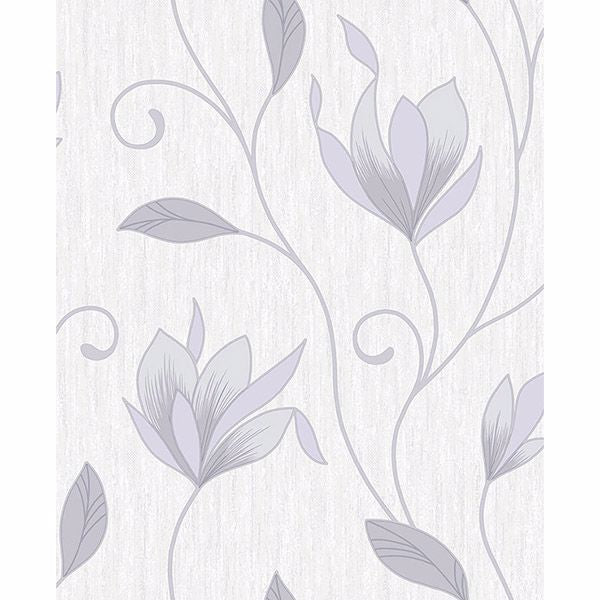 Picture of Mercutio Grey Floral Trail Wallpaper