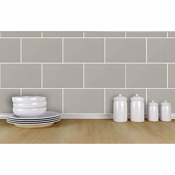 Angelo Grey Subway Tile Wallpaper - Brewster Wallcovering