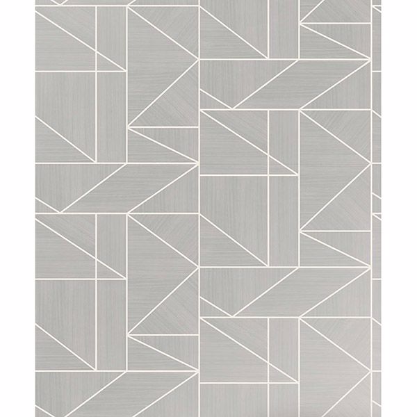 Picture of Malvolio Silver Geometric Wallpaper