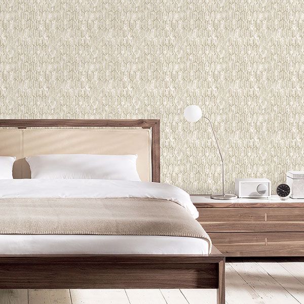 Kendall Off-White Geometric Wallpaper  | Brewster Wallcovering - The WorkRm