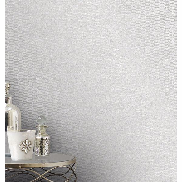 Fleur Silver Texture Wallpaper - Brewster Wallcovering