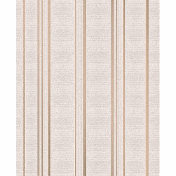 Brewster Wallcovering-Thierry Rose Gold Stripe Wallpaper