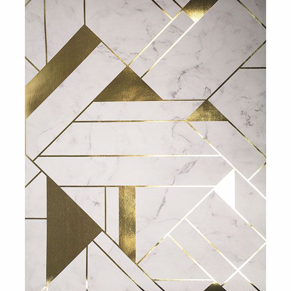 Brewster Wallcovering-Gulliver Off-white Marble Geometric Wallpaper