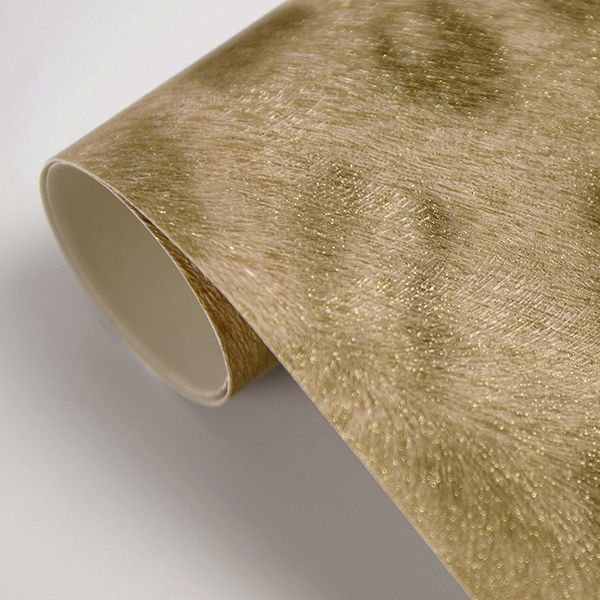 Umbria Light Brown Jaguar Wallpaper - Brewster Wallcovering