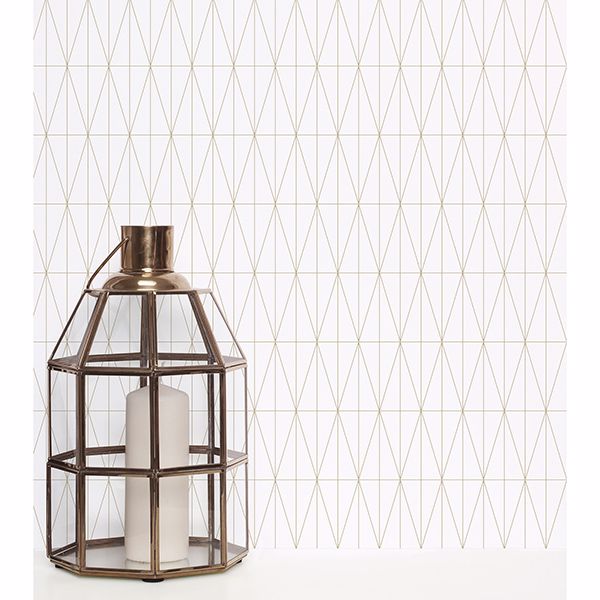 Tofta Off-white Geometric Wallpaper - Brewster Wallcovering