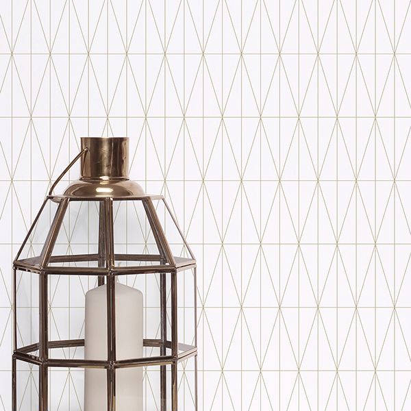 Tofta Off-white Geometric Wallpaper  | Brewster Wallcovering - The WorkRm