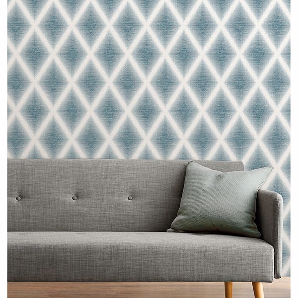 Kirana Blue Diamond Wallpaper  | Brewster Wallcovering - The WorkRm