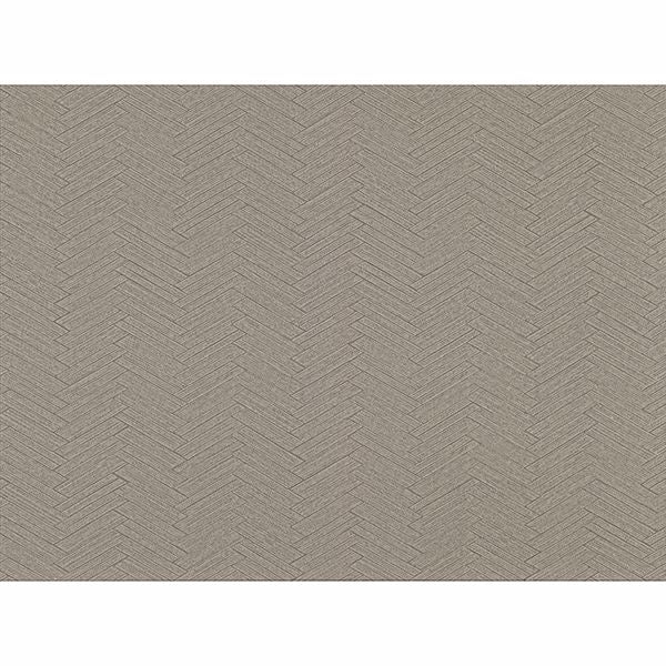 Brewster Wallcovering-Karma Brown Herringhone Weave Wallpaper