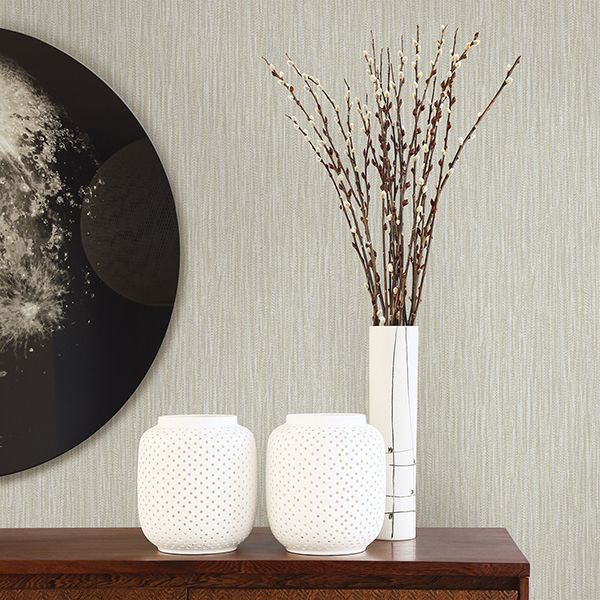 Raffia Thames Light Grey Faux Grasscloth Wallpaper  | Brewster Wallcovering - The WorkRm