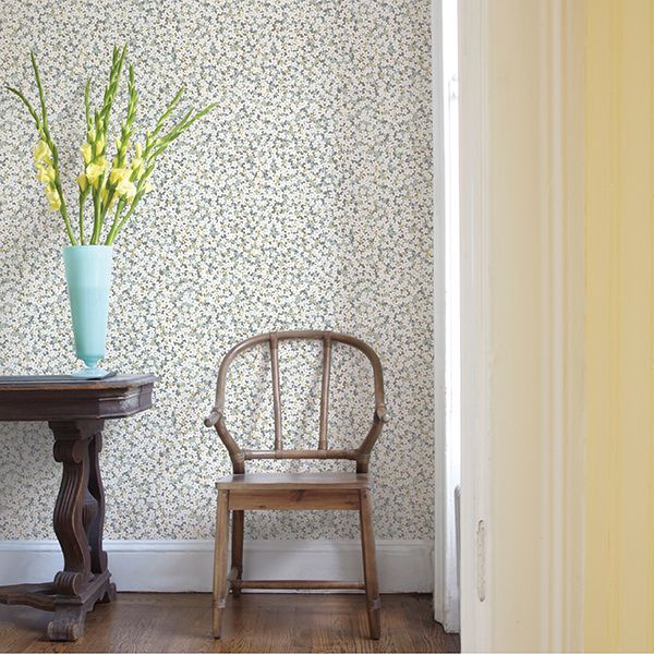Giverny Multicolor Miniature Floral Wallpaper  | Brewster Wallcovering