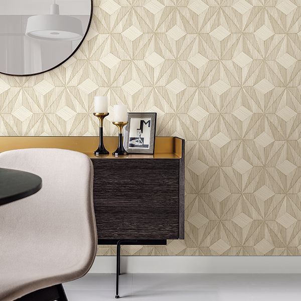 Paragon Gold Geometric Wallpaper  | Brewster Wallcovering - The WorkRm