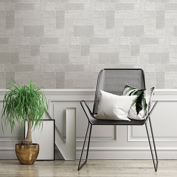 Composition Silver Global Geometric Wallpaper - Brewster Wallcovering