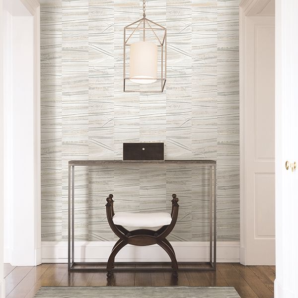 Lithos Grey Geometric Marble Wallpaper - Brewster Wallcovering