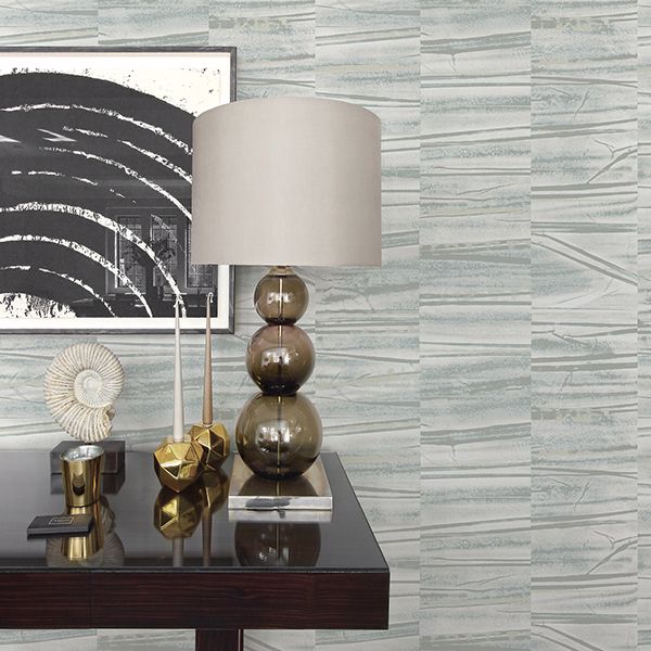 Lithos Slate Geometric Marble Wallpaper - Brewster Wallcovering