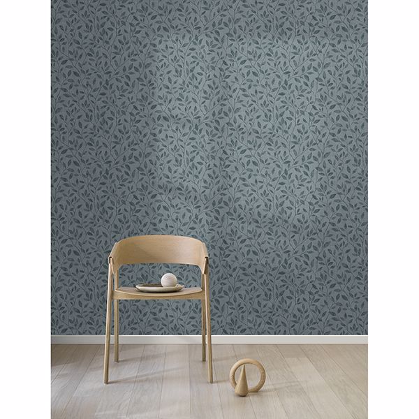 Willow Dark Grey Silhouette Trail Wallpaper - Brewster Wallcovering