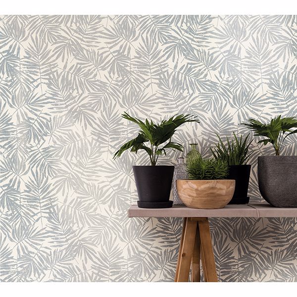 La Veneziana Pewter Leaf Wallpaper - Brewster Wallcovering