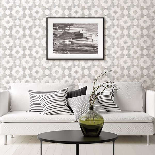 Babylon Metallic Abstract Floral Wallpaper - Brewster Wallcovering