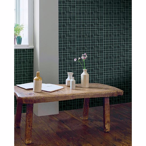 Manila Brown Geometric Wallpaper - Brewster Wallcovering