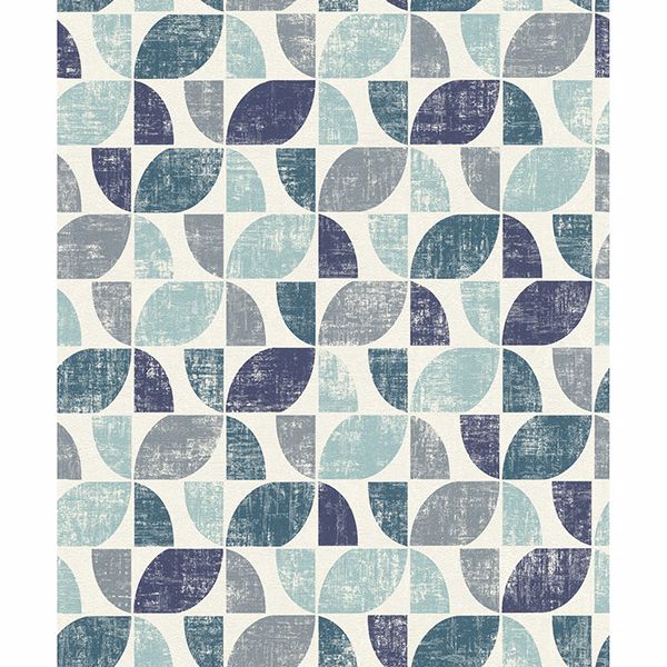 Picture of Dorwin Blue Geometric Wallpaper