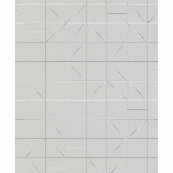 Picture of Teague Silver Geometric Wallpaper